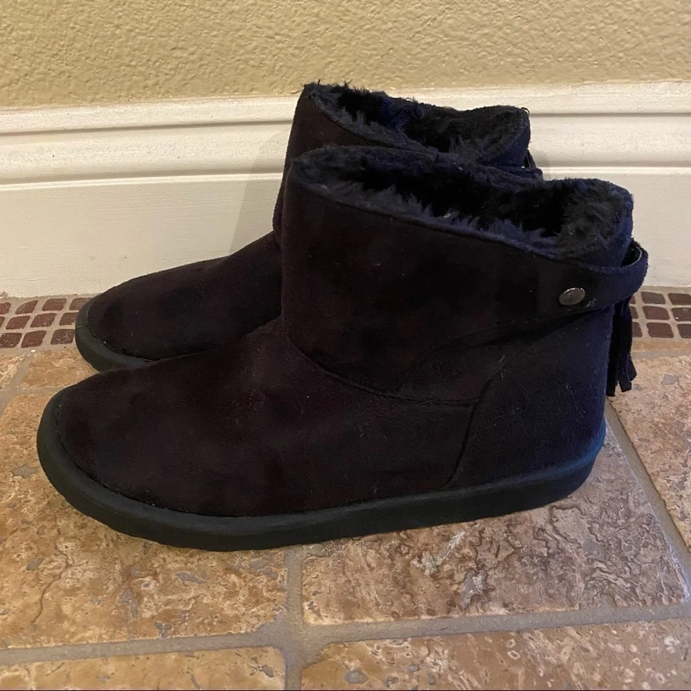 JOEBOXER Girls Black Faux Suede Ankle Boots Size 5